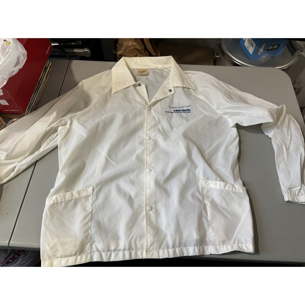 Vtg Bell Atlantic White Nylon XL Jacket